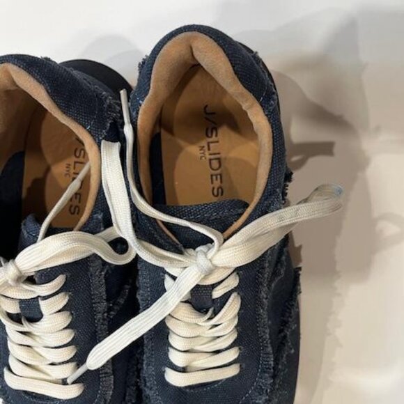 J/Slides Eddie‑F Denim Frayed Sneaker Women's size 8 - Picture 4 of 8